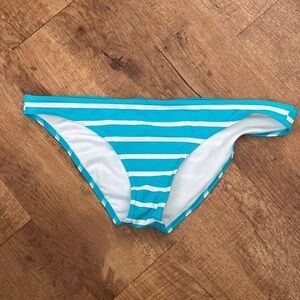 Neon Tide turquoise, and white striped bikini bottoms. Size XL